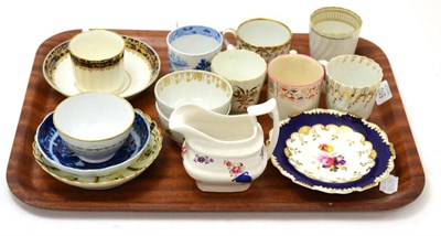 Lot 510 - A collection of early English teawares including Worcester coffee cups, coffee cans, tea bowls,...