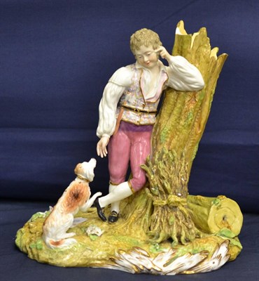 Lot 522 - Minton group, boy with a dog (a.f.)