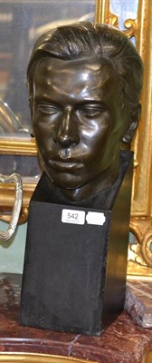 Lot 542 - A bronze bust on a wooden plinth base