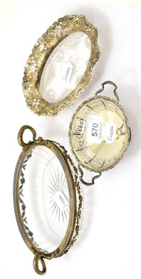 Lot 570 - A pierced footed twin-handled silver bonbon dish together with a Victorian pierced silver...