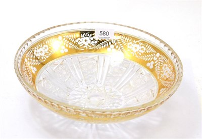 Lot 580 - A cut glass bowl with gilt rim