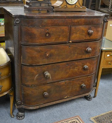 Lot 1046 - A mahogany four height chest of drawers