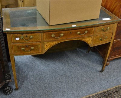 Lot 1047 - Edwardian inlaid mahogany writing table with leather inset