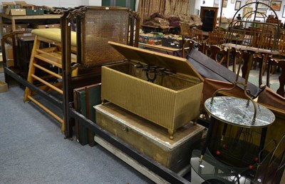 Lot 1095 - Pair of early 20th century cane work single beds