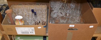 Lot 1100 - A large quantity of glass including decanters, tumblers, wines, Venetian style vases etc (four...