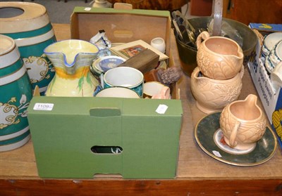 Lot 1109 - A quantity of assorted ceramics, brass jam pan and cutlery