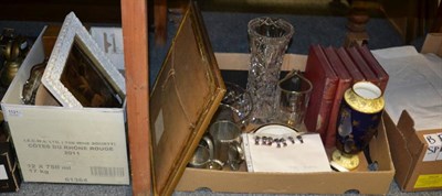 Lot 1121 - Assorted items including chrystoleum, Coalport vase and cover (a.f.), plated wares, cut...