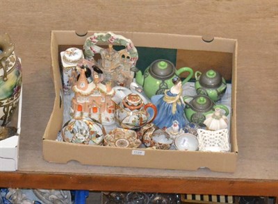 Lot 1124 - A collection of ceramics including Staffordshire pottery figures, Doulton figure, Royal...