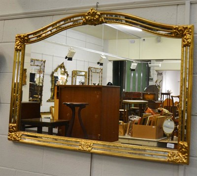 Lot 1145 - Period style gilt framed over mantel mirror