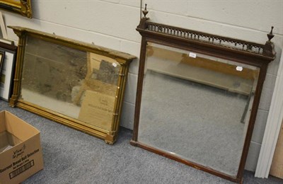 Lot 1146 - A 19th century inverted breakfront gilt composition over mantel mirror, the rectangular mirror...