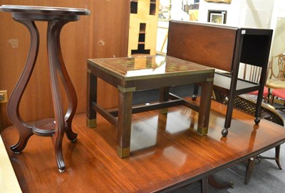 Lot 1164 - Group of 20th century furniture comprising a teak wardrobe, mahogany plant stand, small coffee...