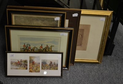 Lot 1192 - A collection of five various framed prints, equestrian subjects