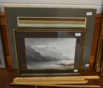 Lot 1200 - Five watercolours, lake and hill scenes, all signed E Grieg Hall