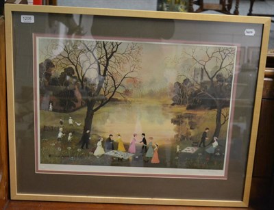 Lot 1208 - Framed colour reproduction by Helen Bradley, signed in pencil by the artist