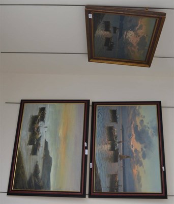 Lot 1217 - R De Luca (20th century school) three oils of Naples