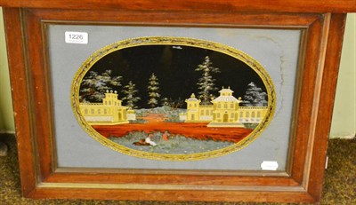 Lot 1226 - A picture painted on glass in a mahogany frame