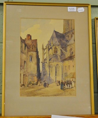 Lot 1235 - Watercolour, Continental street scene, signed, Percy Lancaster