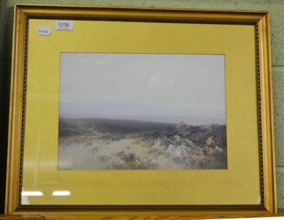 Lot 1236 - Frederick John Widgery (1861-1942) Moorland scene with sheep grazing amongst heather, signed,...