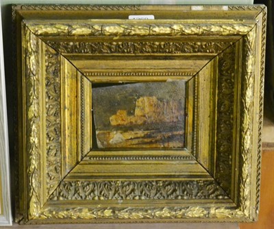 Lot 1260 - An oil picture on tin plate in a gilt wood frame