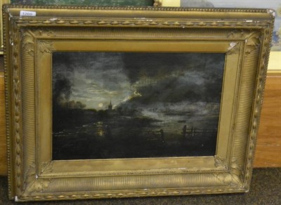 Lot 1269 - Follower of A Pether, 19th century, nocturn, oil on canvas, within a gilt frame