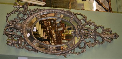 Lot 1279 - A pair of period style silver gilt sectional mirrors, with twin candle sconces