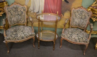 Lot 1288 - Pair of Louis XV style fauteuils, circa 1900