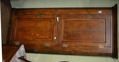 Lot 1293 - George III oak standing corner cupboard with string inlaid panelled doors