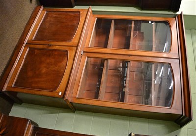 Lot 1295 - Mahogany bookcase cabinet with glazed upper section