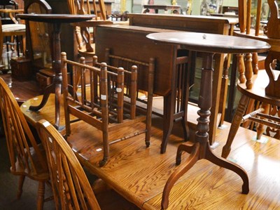 Lot 1299 - A Victorian mahogany faux bamboo canterbury, mahogany pembroke table and two 19th century...