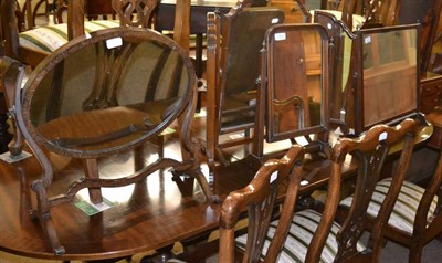 Lot 1303 - A 19th century mahogany corner washstand, together with a group of four 19th century mahogany...