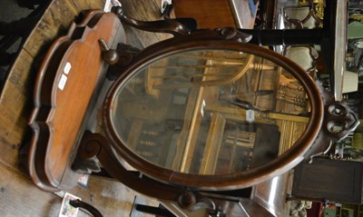 Lot 1305 - Victorian mahogany toilet mirror