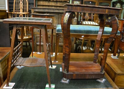 Lot 1314 - Liberty style tile table and 19th century side table