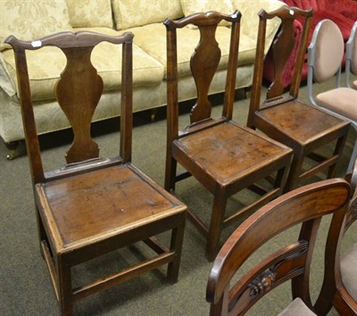 Lot 1348 - Three George III provincial oak chairs