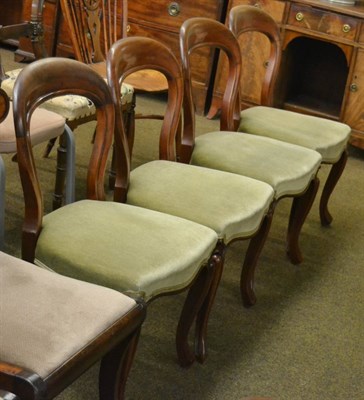 Lot 1350 - Four balloon backed chairs