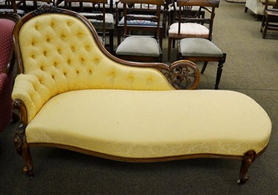 Lot 1356 - A mahogany framed chaise longue