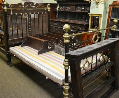 Lot 1397 - A Victorian brass and painted metal double bed frame