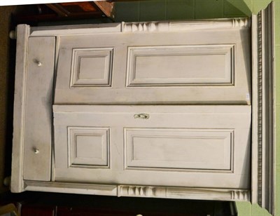 Lot 1411 - A painted pine panelled cupboard