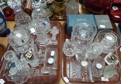 Lot 4 - A large collection of 20th century glassware, mostly Waterford crystal, including timepieces,...