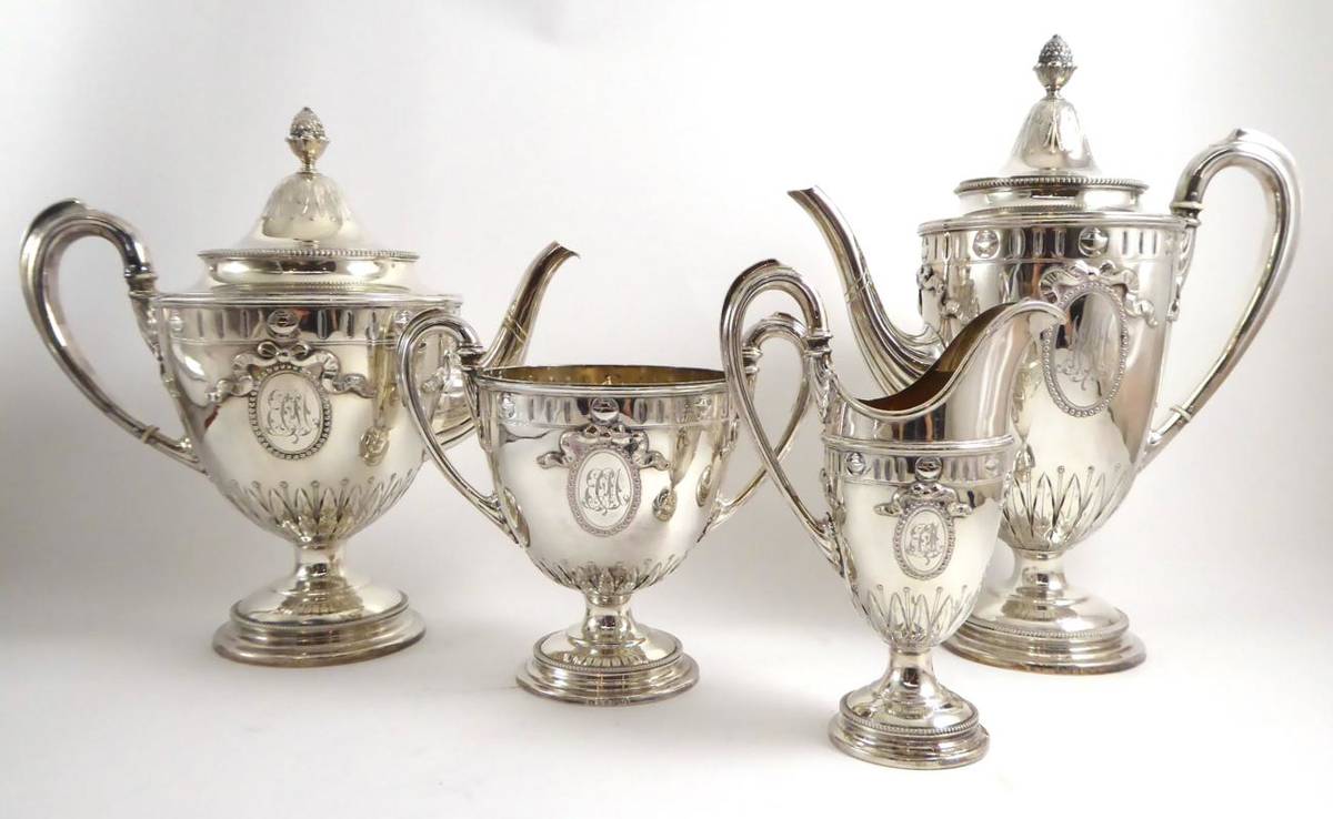 Lot 51 - A four piece silver plated Elkington & Co tea set