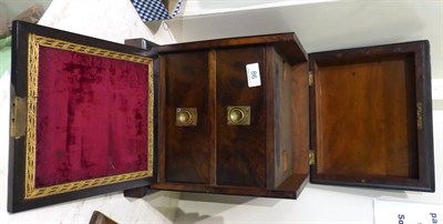 Lot 86 - Victorian figured walnut table top writing cabinet