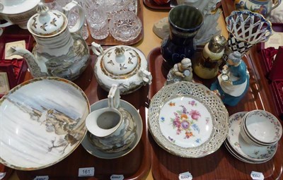 Lot 161 - A group of ceramics including a Royal Doulton figure 'The Favourite', Royal Doulton vase,...