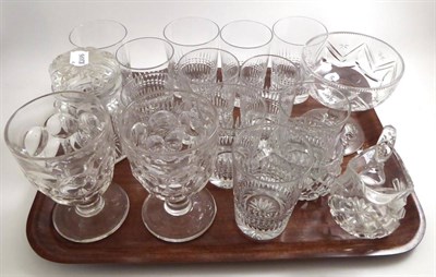 Lot 182 - A set of eleven good quality glass tumblers and other glass items