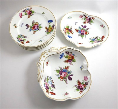 Lot 198 - A group of 19th century Royal Crown Derby dessert wares painted with floral sprays, (some a.f.)