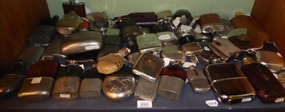 Lot 222 - A group of fifty assorted silver plated and pewter and other hip flasks