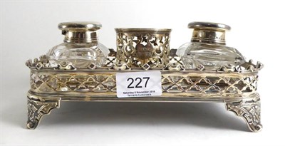 Lot 227 - A Victorian silver desk stand, made by James Dixon & Sons Ltd., Sheffield 1873