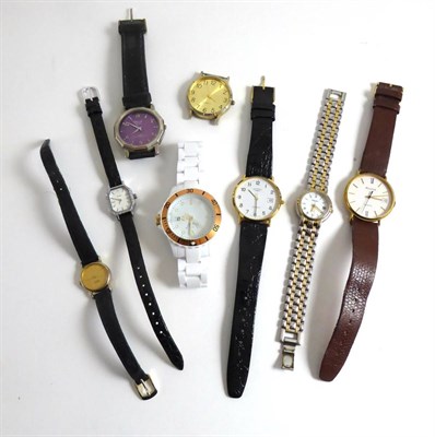 Lot 255 - Five gent's wristwatches and three lady's wristwatches by Rotary, Seiko, Accurist, etc