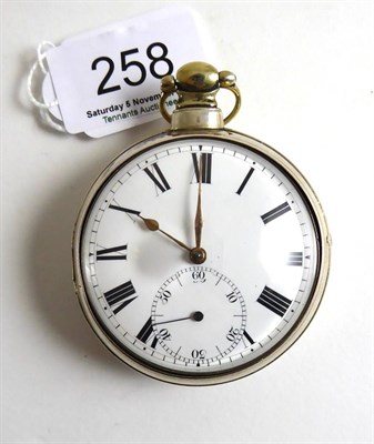 Lot 258 - A silver pair cased verge pocket watch, movement unsigned, Birmingham hallmark 1819