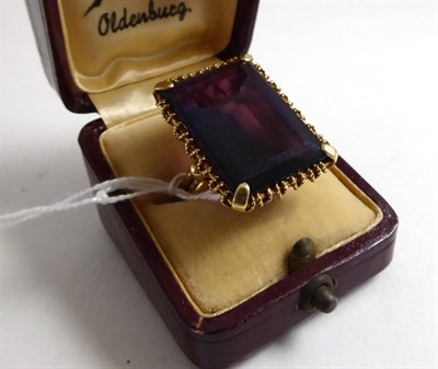 Lot 269 - A large amethyst ring, stamped '585'