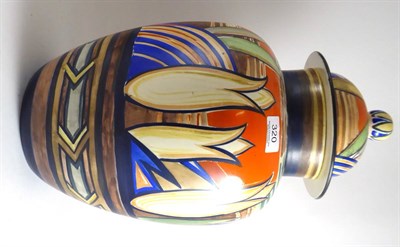 Lot 320 - A large Tunstall vase and cover