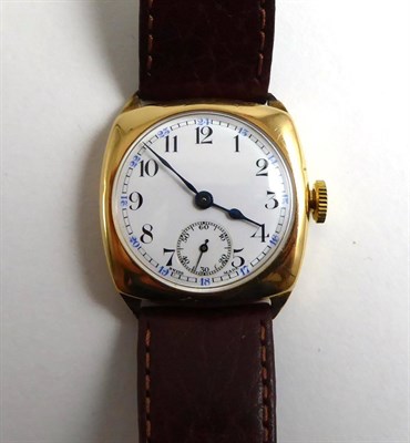 Lot 374 - An 18ct gold wristwatch, movement signed Zenith